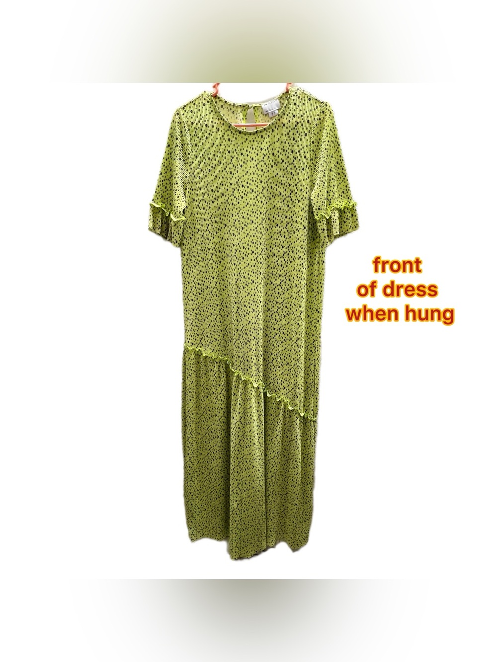 ASOS Design green maxi floral print pleated dress Women’s US 10 EUC - Picture 4 of 10